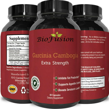Biofusion Garcinia Cambogia 95% HCA Diet Pills - Natural Weight Loss Supplement for Men and Women for Fast Slimming Results - Potent Fat Burner Appetite Suppressant 60 (Best Weight Loss Pills For Fast Results)