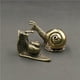 thumbnail image 2 of Adornos pequeños de caracol macizo de cobre puro para ceremonia del té, mascota de té, soporte creativo para bolígrafos con forma de caracol, artesanías con mango antiguo, 2 of 5