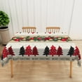 thumbnail image 5 of Nanqianyi Merry Christmas Tablecloth 60×120 Inch, Winter Xmas Trees Pine Cone Balls Table Cloth for Festive Party Kitchen Dining Decor, 5 of 9