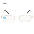 thumbnail image 3 of Gafas de lectura unisex de metal para aliviar la fatiga visual, antirayos azules, para presbicia (+300 dorados), 3 of 14