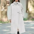 thumbnail image 5 of Women's Coats Shawl Collar Button Down Maxi Wool Coats Long Shawl Scarf Jackets Woolen Blend Trench Coat with Pockets, 5 of 5