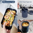 thumbnail image 4 of Caja Bento de 2 Niveles con Bolsa de Almuerzo - Cubiertos, Cajas Bento con Compartimentos Ajustables para Adultos y niños, lonchera portátil a Prueba de Fugas para el Trabajo y la Escuela, 4 of 5