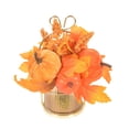 thumbnail image 2 of Artificial Pumpkin, Maple Leaf, Fall Floral Centerpiece with Metal Basket, Preassembled Autumn Tabletop Decor for Home, 2 of 6
