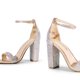 thumbnail image 3 of Sandalia DREAM PAIRS Tacón Alto Grueso Rosa Dorado con Rhinestones Talla 10US, 3 of 7