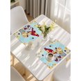 thumbnail image 5 of Aqua Gnomes Daisy Placemats Set of 4, Pastoral Country Garden Floral Placemats for Dining Table, Place Mats for Kitchen Tabletop, Waterproof Wipeable Dining Table Mats Set, 5 of 9