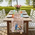thumbnail image 4 of Table Runners 72 Inches Long Dress Scarves, Birds Floral Farmhouse Kitchen Table Runner, Coffee Tablerunners, Farmhouse Pink Flower Leaf Wood Grain Brown 16x72 Inch, 4 of 9
