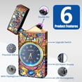 thumbnail image 3 of COMANYI Electric Lighter with Plasma Arc, Windproof USB Rechargeable Lighter with Cool Design, Clock Dial, Flashlight, Power Display for Outdoor Daily Use, Gift for Men Women (Dragon, Multicolor), 3 of 6