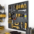 thumbnail image 2 of Paneles perforados de metal Peg Board Spampur con 50 ganchos, paquete de 6, 2 of 9