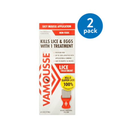 (2 Pack) Vamousse Head Lice Treatment, 6 Oz (Lice Treatments That Work The Best)