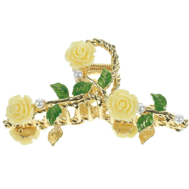 Pinza para el pelo grande con forma de rosa, accesorio para el pelo para mujeres y niñas.