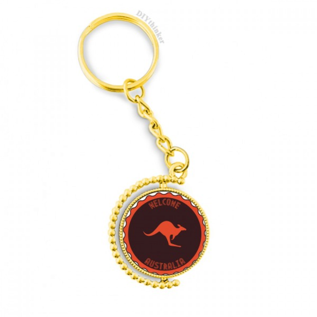 Australia sabor Kangaroo emblema silueta Anillo de oro de metal llavero llavero
