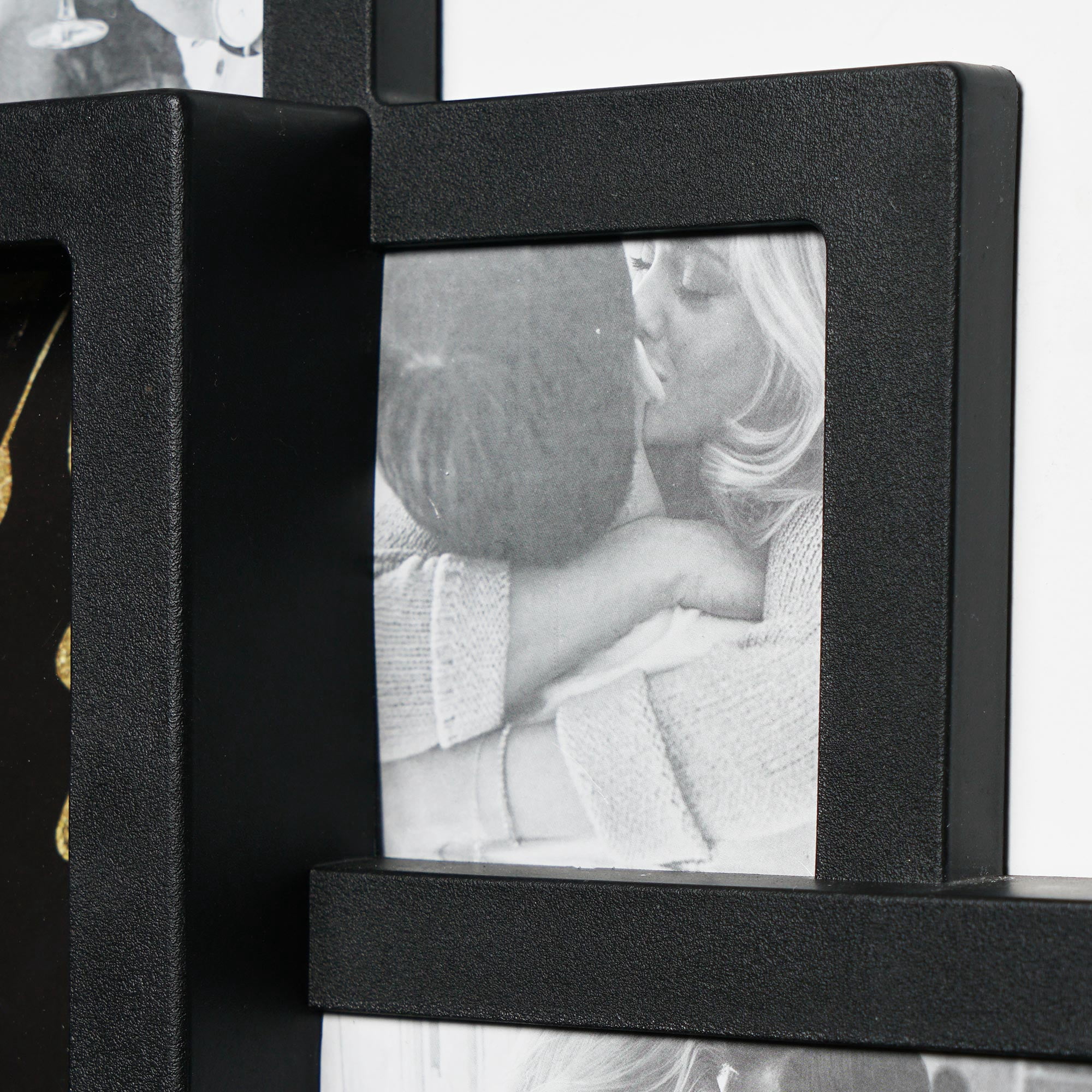 Crystal Art Gallery Beautiful Moments Black Wall Hanging Decorative Photo Collage Clock Picture Frame - 20" x 20"