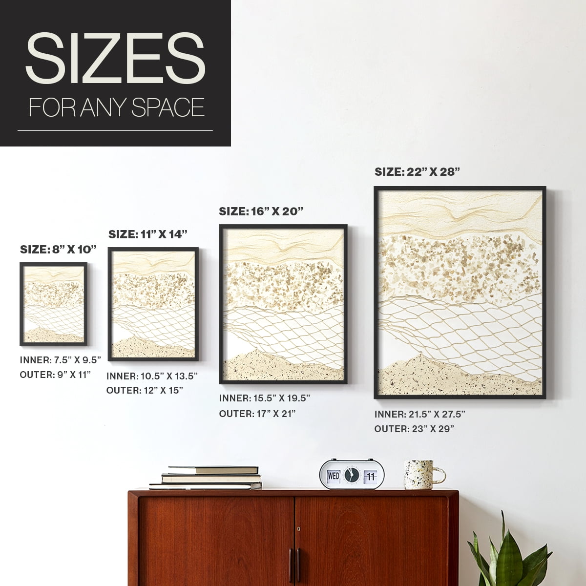 Coast Away I Framed Print in Black Solid Wood Framed Print No Nail Hanging