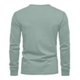 thumbnail image 3 of Homeyce 3Pack Men's Stand Collar Henley Shirts Long Sleeve Button Shirts Casual Sport Athletic Solid Color T-Shirts Stand Collar Big and Tall Top Pullover,Green XL, 3 of 4