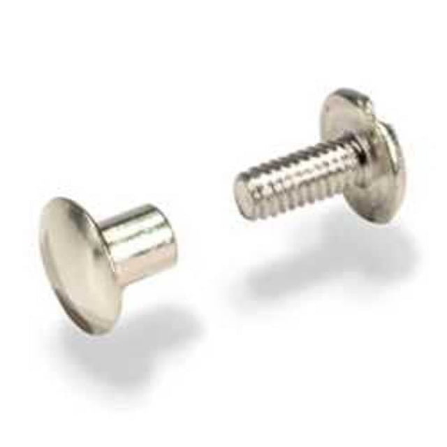Chicago Screw Posts 3/8" Heavy Duty Nickel Plated Leathercraft Hardware Fastener - 100 Pack