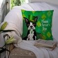 thumbnail image 3 of St Patrick's Day Boston Terrier Fabric Decorative Pillow, 3 of 4
