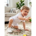 thumbnail image 5 of BemeyourBBs Toddler Baby Boy Summer Clothes Infant Baby Boy 2 Pieces Outfit Cotton Short Sleeve Solid Color Lapel Collared Shirt Tops and Shorts Set, 5 of 9