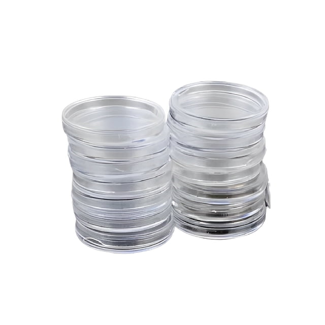 Kearding 100 Uds. Soporte para cápsulas de monedas de 27MM soportes transparentes para monedas sellado fino a prueba de polvo almacenamiento en Almacenamiento y organización del hogar