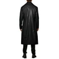thumbnail image 3 of INSPIRE CHIC PU Faux Leather Long Jacket for Men's Lapel Gothic Trench Coat Outwear, 3 of 4