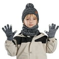 thumbnail image 4 of Boys Winter Hat Gloves and Scarf Set, Knitted Lined Beanies Cap for 3-10 Years Boys Girls, 4 of 7