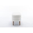 thumbnail image 6 of Storage Ottoman Bench, 44.88" Velvet Upholstered Entryway Bench with Flip Top and Safety Hinges, Oval End of Bed Bench with Solid Wood Legs for Living Room Bedroom Hallway, Ivory, 6 of 7