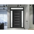 thumbnail image 4 of Front Exterior Prehung Metal-Plastic Door | Manux 8415 Matte Black | 2 Side and Top Sidelite Transom | Office Commercial and Residential Doors Entrance Patio Garage 60x94 (W12+36+12x80+14) Left-hand, 4 of 6