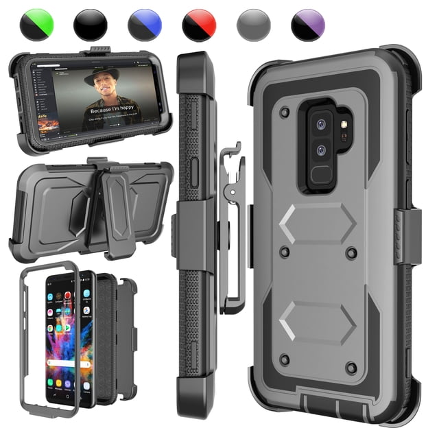 Galaxy Note 8 / S9 Plus / S9 Cases Cover, Galaxy S9 Holster Belt, Heavy Duty Protection Full-body Rugged with Kickstand + Holster Belt Clip Carrying Armor Case Shell