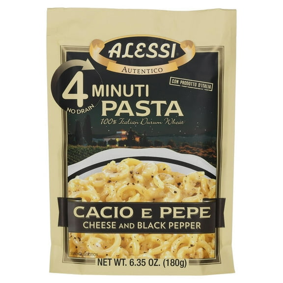 Pack of 6, Alessi Cheese and Black Pepper Cacio E Pepe 4 Minute Pasta, 6.35 oz