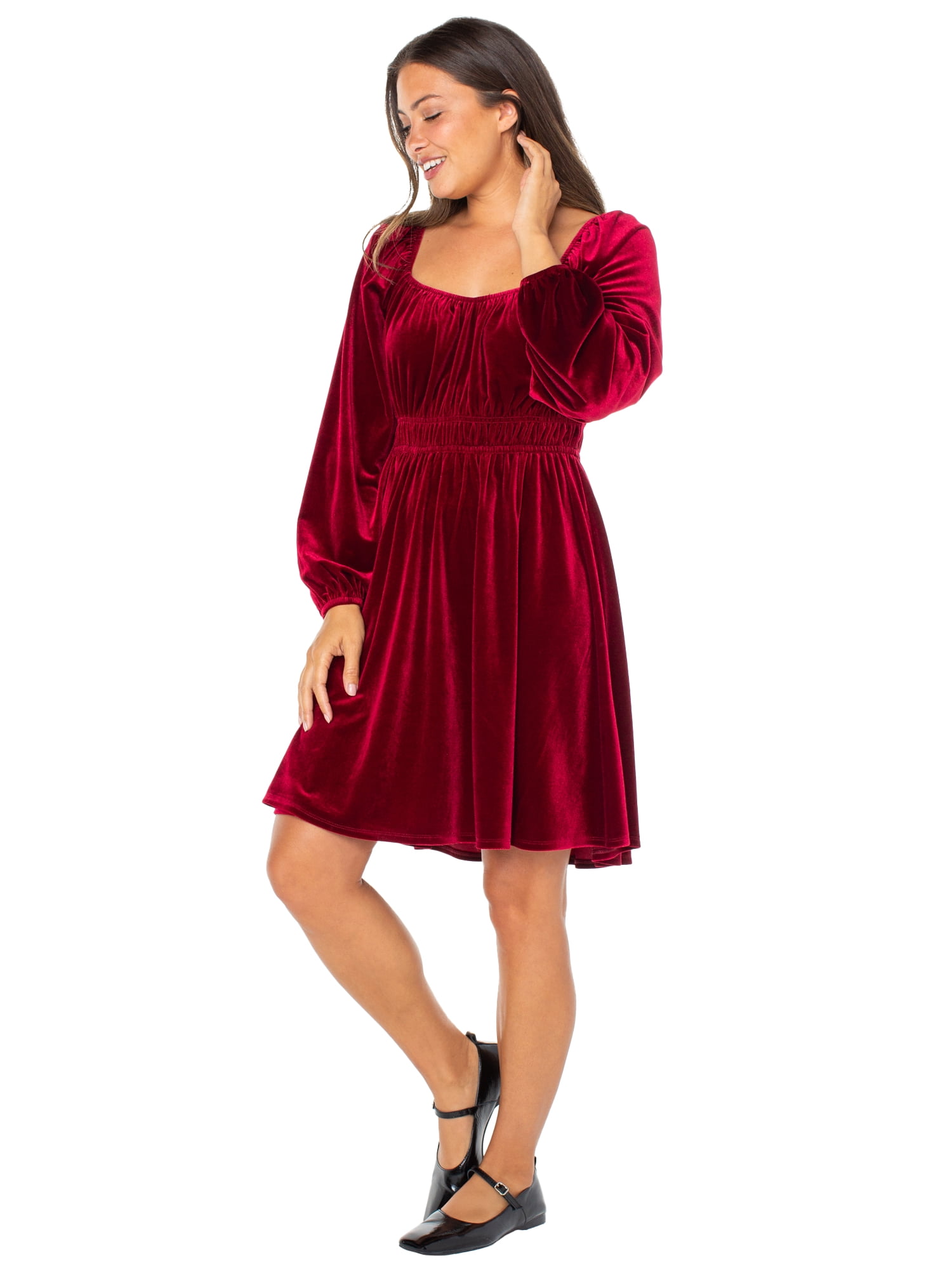 Celebrity Pink Women's Sweetheart Velvet Dress, Sizes XS-XXXL