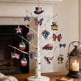 thumbnail image 6 of Yakvarog 4th of July Wooden Ornaments, 12Pcs Red White Blue Hanging Patriotic Ornaments for Tree, Festival Wood Ornaments for Party, Home, Tree, Tiered Tray 4th of July Decorations, 6 of 6