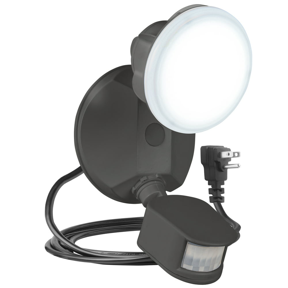 Brink's Integrated LED Plug-In Motion Sensor Security Light, Gray