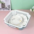 thumbnail image 2 of 1Pc Kitchen Dish Rack Handy Tableware Container with Lid Water Draining Storage Shelf Household Kitchen Organizer (Blue, Small Size), 2 of 8
