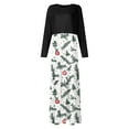 thumbnail image 4 of Christmas Dresses for Women Women's Fashion Casual Christmas Print Round Neck Long Sleeves Oversized Dress for Christmas Party,Army Green,L, 4 of 5