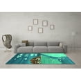 thumbnail image 3 of Ahgly Company Indoor Rectangle Abstract Turquoise Blue Contemporary Area Rugs, 7' x 9', 3 of 4