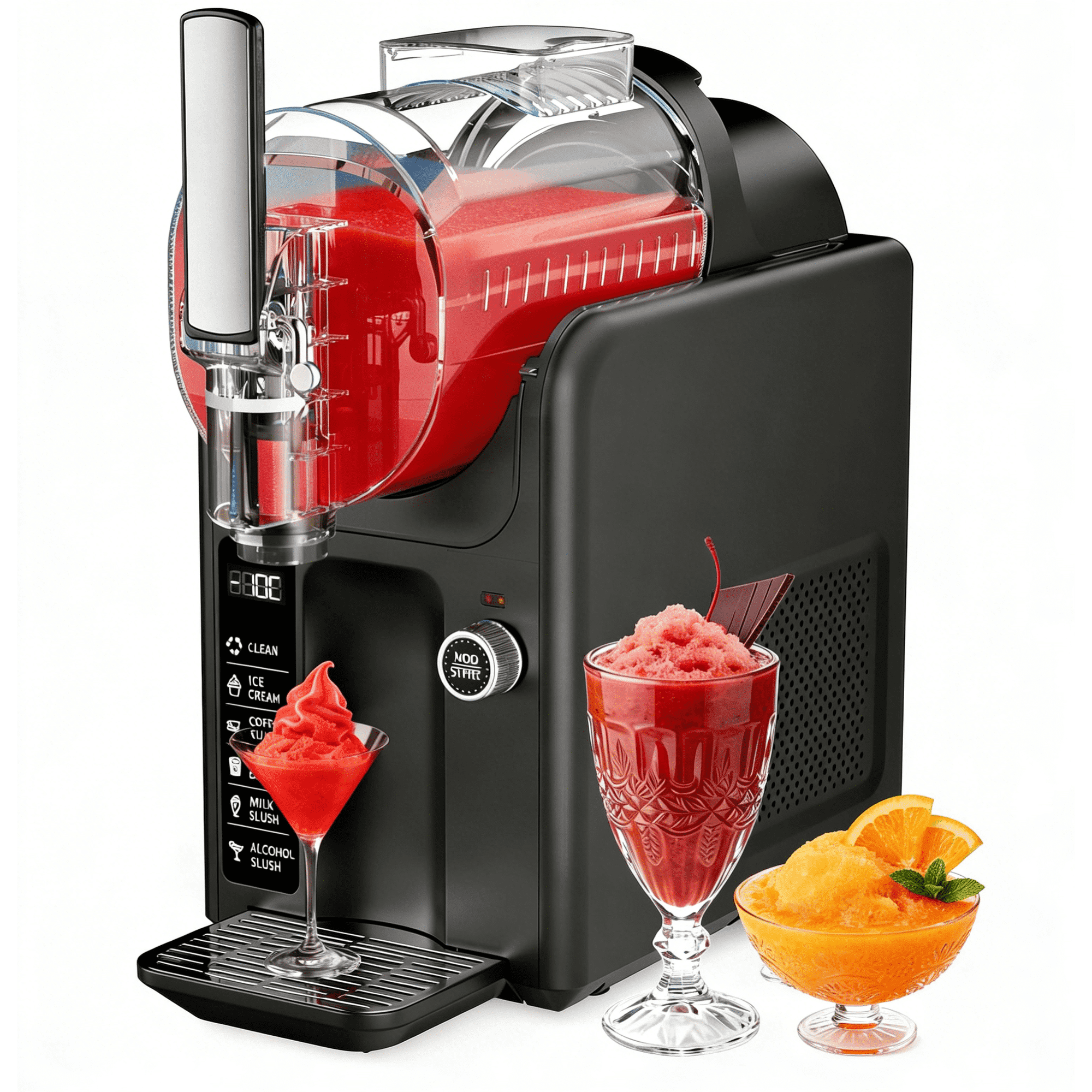 XUTUMM 85oz Home Slushie Machine , No Ice Frozen Drink Machine with 5 Presets Modes, Quiet Auto-Clean LED Display