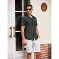 thumbnail image 2 of COOFANDY Button Down Shirts for Men Short Sleeve Vintage Shirts Knitted Polo Shirts Casual Beach Summer Shirt, 2 of 6