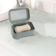 thumbnail image 1 of Caja de jabón para baño de fábrica directa con tapa, drenaje conectado, impresión europea, jabonera verde, 1 of 6