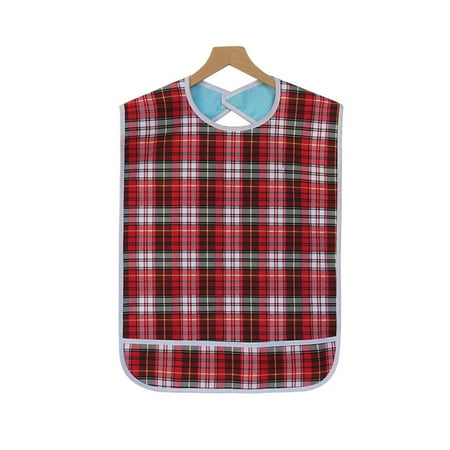 

Fairnull Adult Bib Oil-resistant Waterproof Double-layer Elderly Patients Feeding Saliva Towel for Dinning