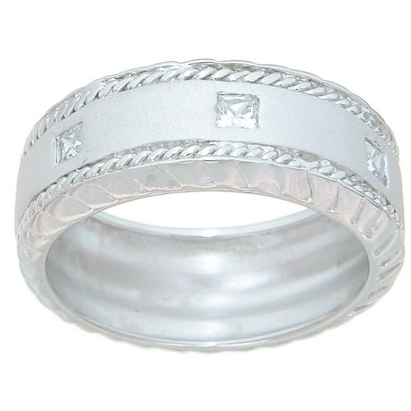 Princess Cut 925 Sterling Silver Mens Ring & Wedding Band Makes Great Anniversary Gifts for Men