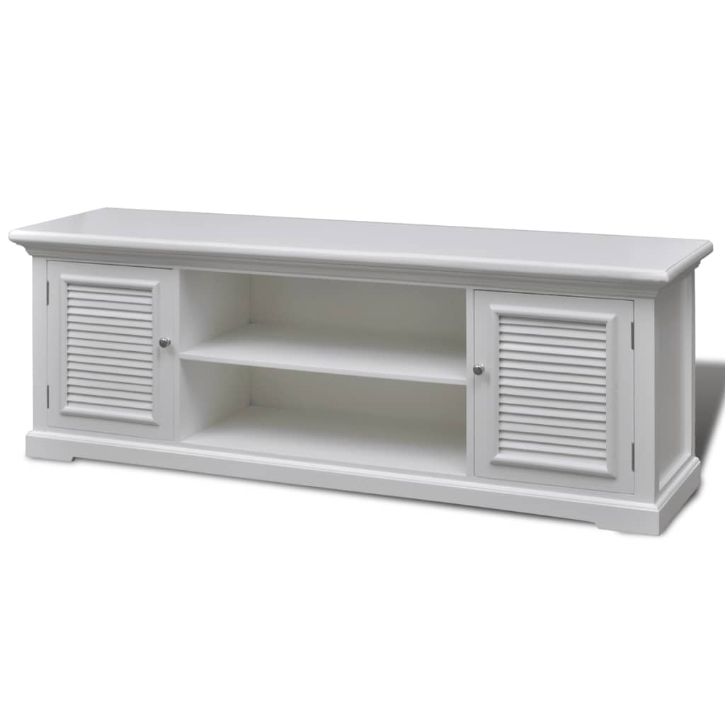 Kepooman Modern Farmhouse Sliding Grooved Door TV Stand for Living Room, White Kepooman Modern Farmhouse Sliding Grooved Door TV Stand for Living Room, White