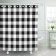 thumbnail image 1 of ABPHQTO Mantel a cuadros negro abstracto Tartán Plaid Cesta blanca Desayuno a cuadros Cocinero Baño Cortina de ducha 165x180 cm, 1 of 2