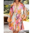 thumbnail image 2 of Vestido ZESICA minivestido floral de manga larga de otoño 2025 para mujer, 2 of 7