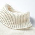 thumbnail image 5 of Men's Ripped Sweater Male Long Sleeve Distressed High Neck Pullover Jumpers Beige Size L, 5 of 9