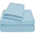 thumbnail image 2 of 400 TC 4-Piece Sheet Set Soft, Wrinkle Resistant 24 Inch Deep Pocket 100% Egyptian Cotton Color Light Blue Solid Size California King, 2 of 5