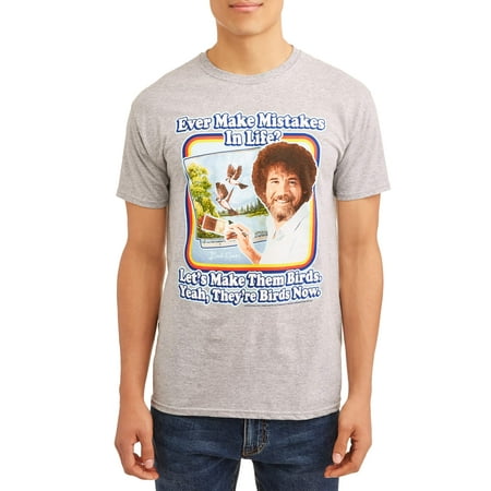 Bob Ross Men's Painting Short Sleeve Graphic T-Shirt, up to Size