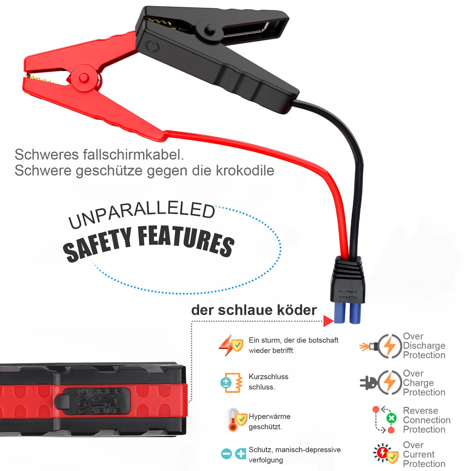 Multi-functional Car Jump Starter, 5000A Peak 99800mAh Battery Jump Starter, 12V Car Battery Charger, Auto Battery Booster w/ LCD Display & 3 LED Modes, Portable Power Bank Charger