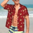 thumbnail image 5 of Lsque Christmas Deer B pattern Hawaiian Shirt for Men, Unisex Summer Beach Casual Short Sleeve Button Down Shirts-XX-Large, 5 of 9
