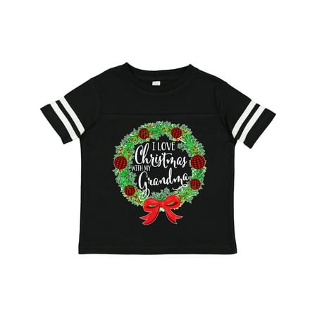 

Inktastic I Love Christmas with My Grandma Wreath Gift Toddler Boy or Toddler Girl T-Shirt