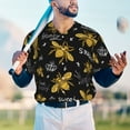 thumbnail image 4 of Fotbe Hohey Bee Golden Embroidery Baseball Jersey Shirt for Men and Women, Casual Short Sleeves Button Down T-Shirt-Small, 4 of 9