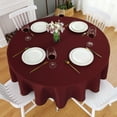 thumbnail image 2 of FOLINS&HOME Burgundy Round 70 Inch Tablecloth - Waterproof & Wrinkle Free Heavy Duty Washable Polyester Table Cloths for Party, Banquet, Dining - Circle/Circular, 2 of 8